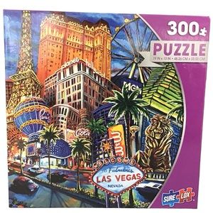 Las Vegas Jigsaw Puzzle Nevada 300 Sure Lox MGM Paris Coke Cola M & M Planet